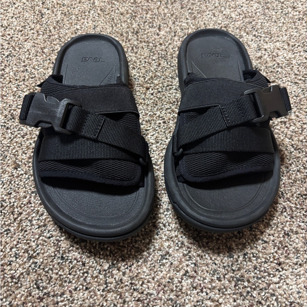 Teva Black Slide Sandals with Adjustable Strap Never Worn Women’s 5 Activewear
